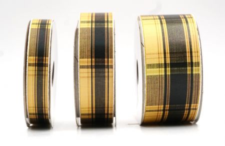 Schickes schwarzes und goldenes Karoband_AI